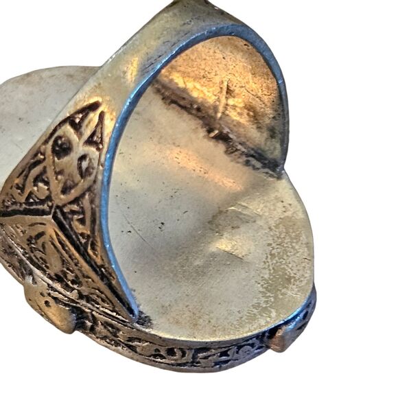 Islamic Ottoman Seal Ring Oval Size 9 Vintage Estate Jewelry - Picture 6 of 9